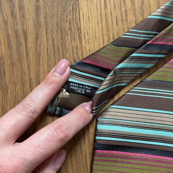 Kenzo Homme Men's Striped Silk Tie Made In Italy - NWT  - Multicolour - Picture 4 of 9